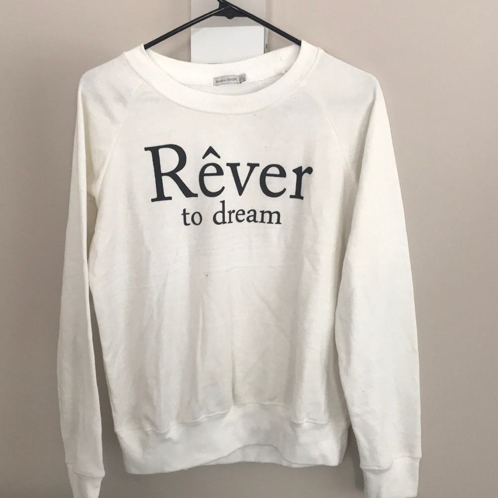 Bershka White sweater with black printing